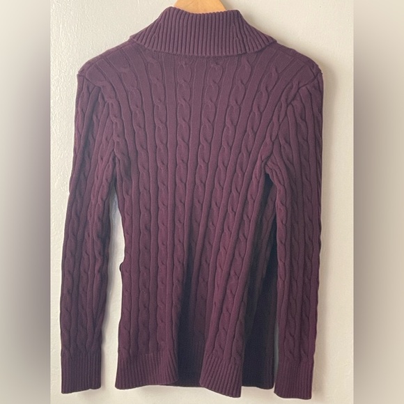 Lauren Ralph Lauren Shawl Cable Knit Tailored Fit Sweater - Picture 4 of 16